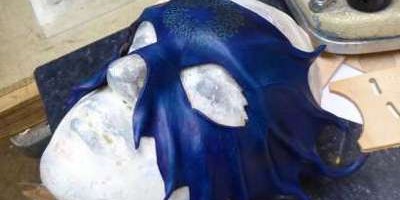 masque bleu¬ Etape mise en forme