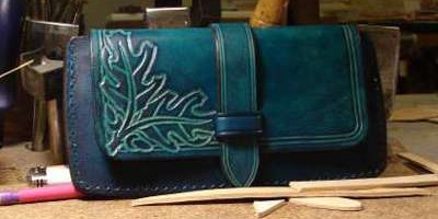 pochette/blague à tabac bleue