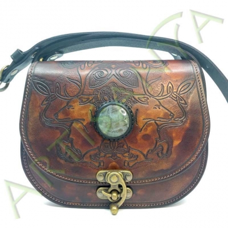 Sac Edda_motif cerf avec pierre sertie