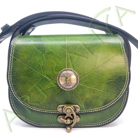 Sac Edda_motif feuille avec pièce décorative dryades enlacées