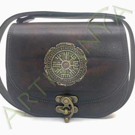 Sac Edda_style vintage avec pièce décorative Vegvísir