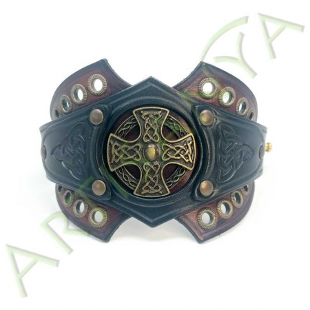 Bracelet Ragnar manchette_ Croix celte